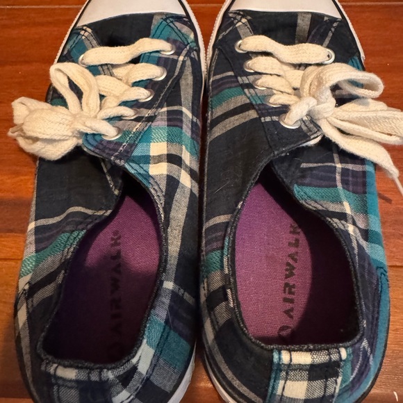 Airwalk Women's Plaid Sneakers - Black, Blue, and Green - Picture 3 of 7
